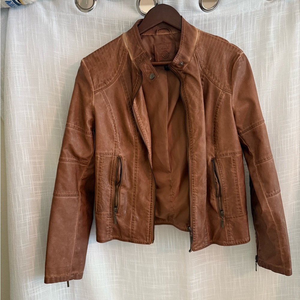 Max Jeans Tan Leather Jacket